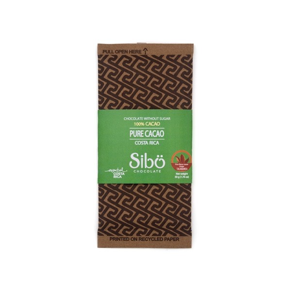 Sibo Pure Cacao 100% Single Origin Dark Chocolate Bar - 50 grams