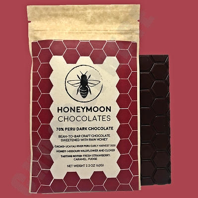 Honeymoon Chocolates Peru 70% Cacao Dark Chocolate Bar - 2.2oz